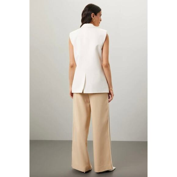 Endless Rose Off White Linen Oversized Vest Blazer Sz M - Picture 3 of 9